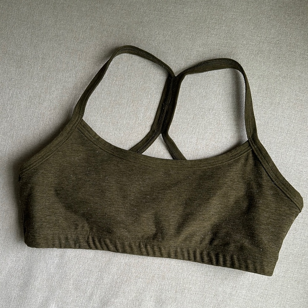 Beyond Yoga olive green, Racerback Sports Bra